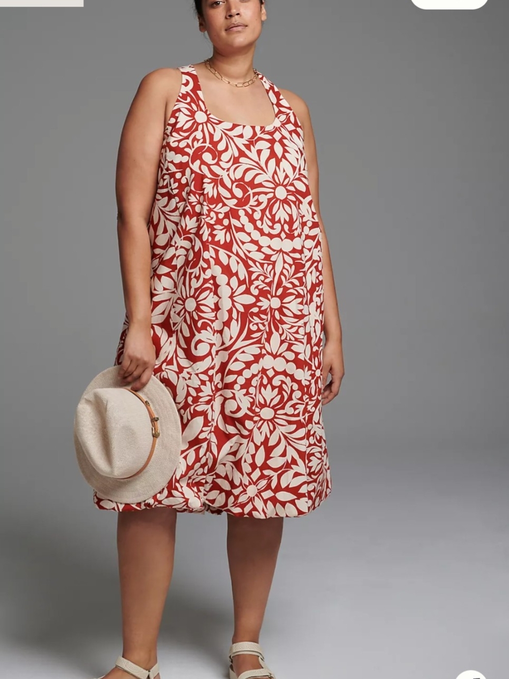 Anthropologie Maeve Ionia Dress 2X Botanical Floral Boho Feminine Bubble Hem